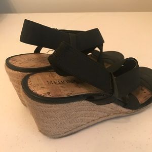 Merona blavk elastic espadrilles size 8